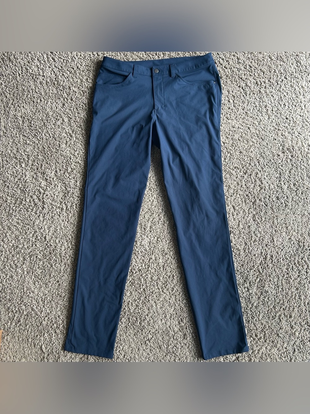 Lululemon ABC Pants Mens 34 Fit 36x36 Classic Slim Blue Warpstreme Chino Trouser